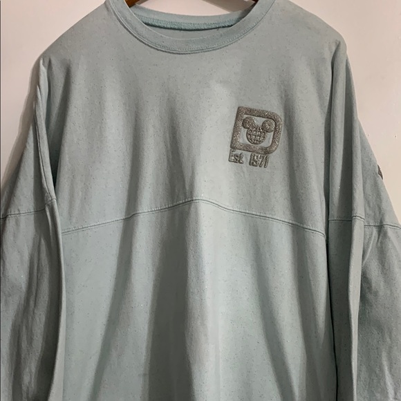 Disney Light Blue Sweatshirt with Mickey Logo - Picture 1 of 3
